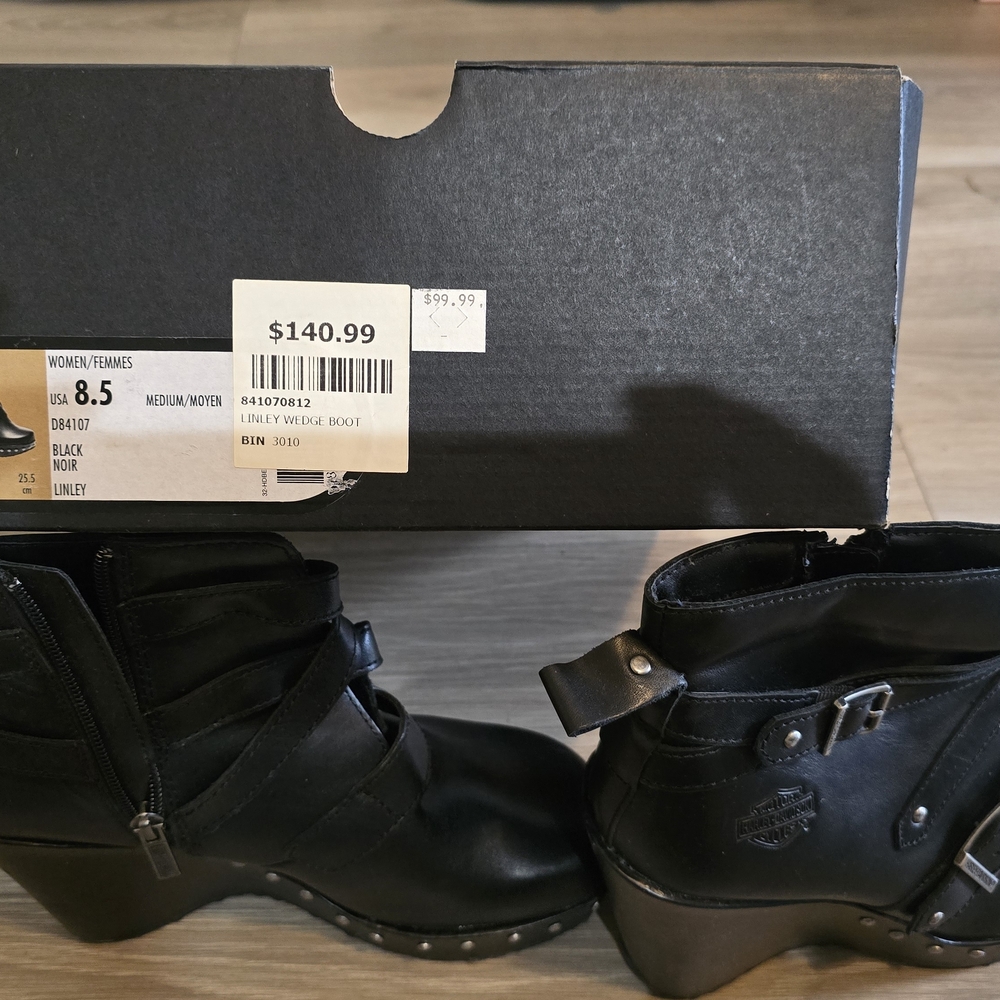 Harley-Davidson Black Moto Boots for Women